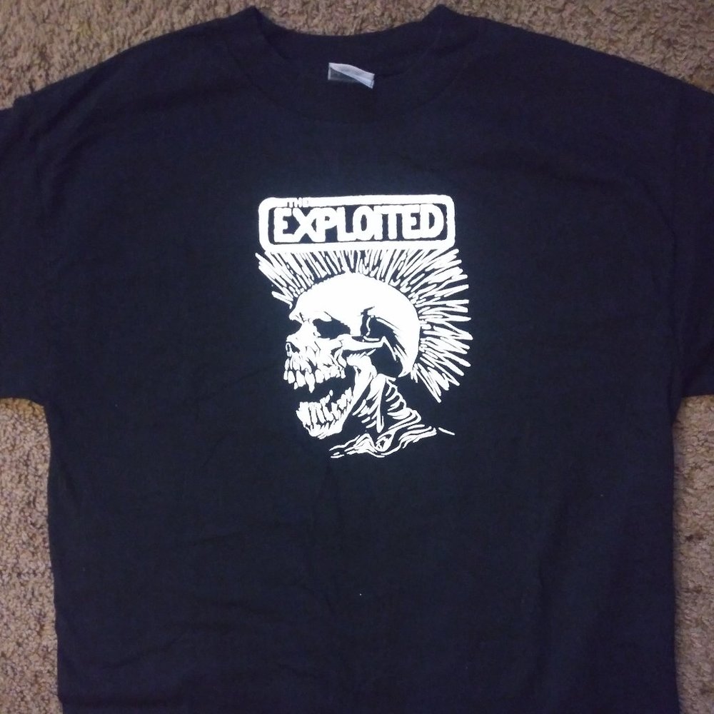 The Exploited Screaming Mohawk Skull Vintage T-Shirt (Size Medium) NEW Punk Rock